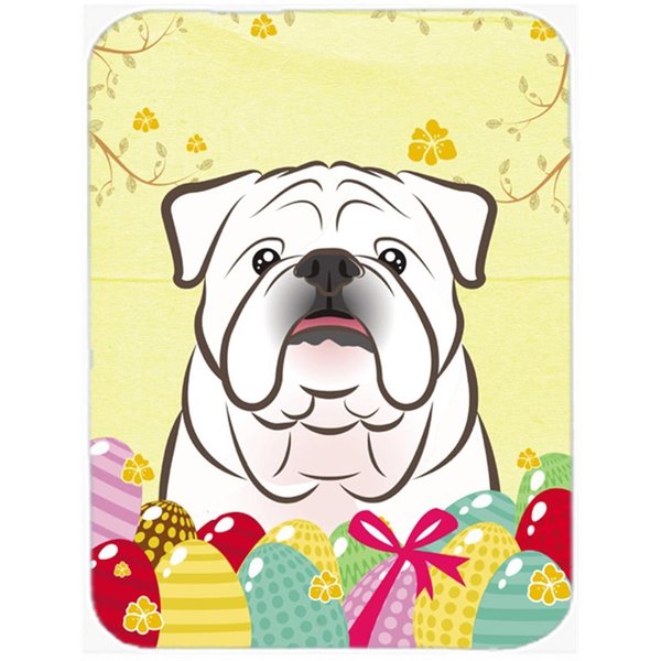 Skilledpower White English Bulldog Easter Egg Hunt Mouse Pad; Hot Pad or Trivet SK256257